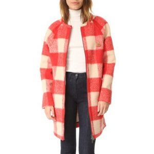 Red Checkered Maison Scotch Coat